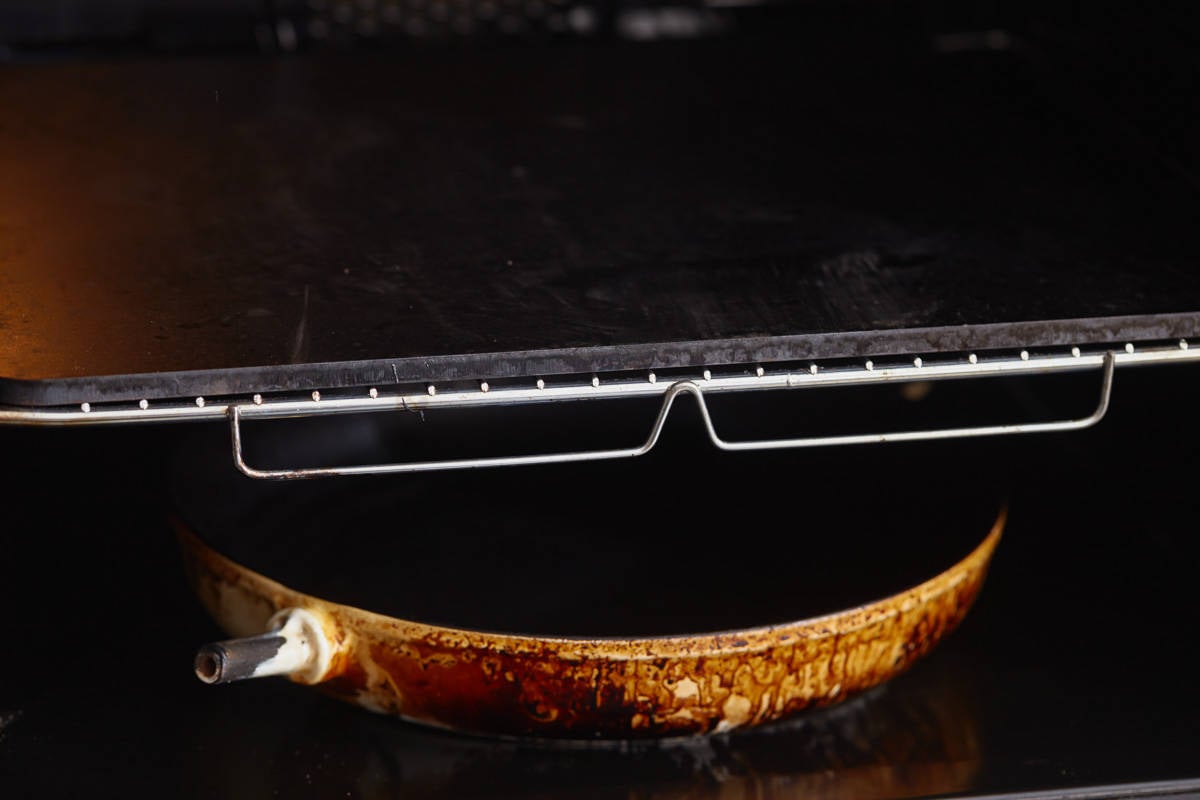 Baking rack inside of an oven.